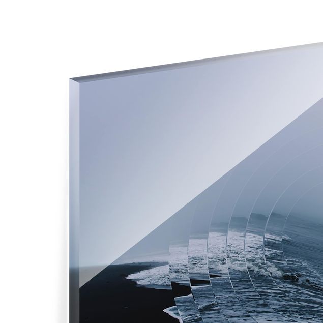 Glass Splashback - Geometry Meets Wave - Landscape 3:4