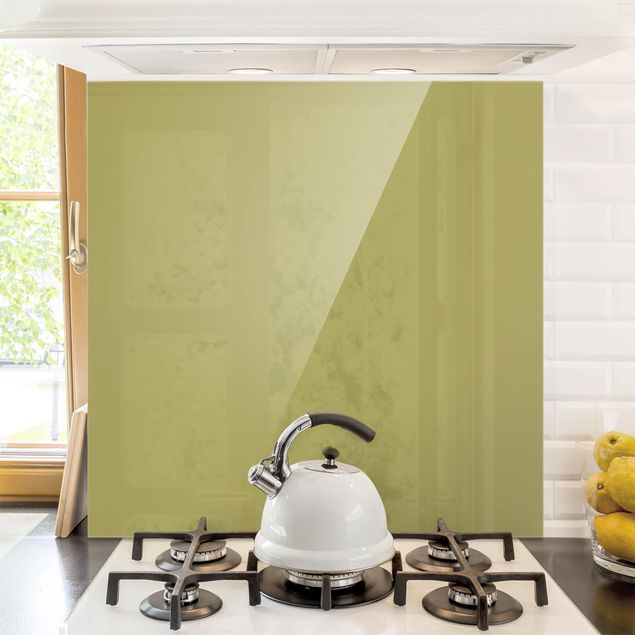 Glass splashback kitchen plain Lime Green Bamboo