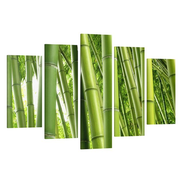Print on canvas 5 parts - Bamboo Trees