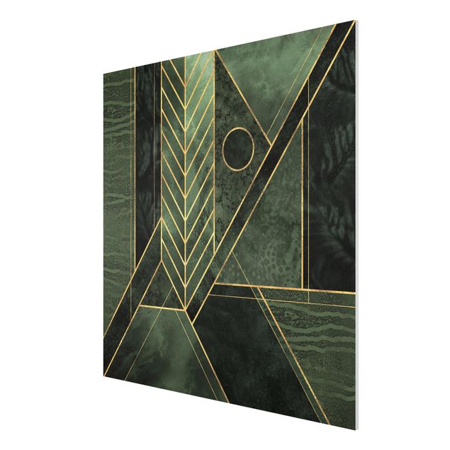 Print on forex - Geometric Shapes Emerald Gold