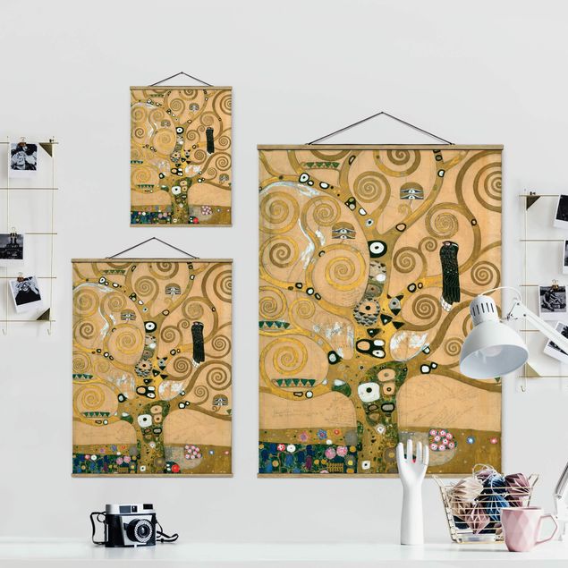 Fabric print with poster hangers - Gustav Klimt - The Tree of Life