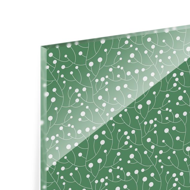 Splashback - Natural Pattern Growth With Dots On Green - Landscape format 2:1
