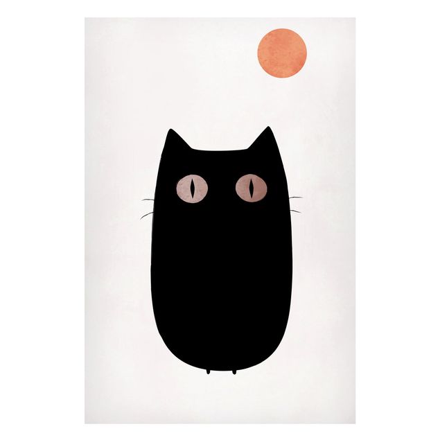 Magnetic memo board - Black Cat Illustration