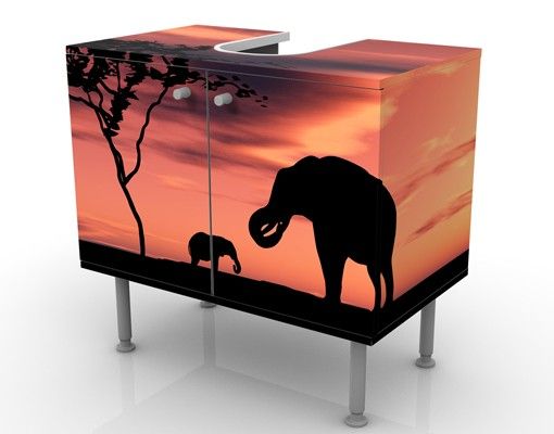 Wash basin cabinet design - African Elephant Family
