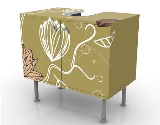 Wash basin cabinet design - Art Nouveau Flower