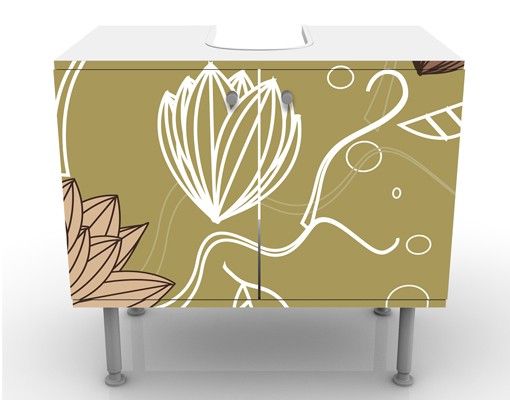 Wash basin cabinet design - Art Nouveau Flower