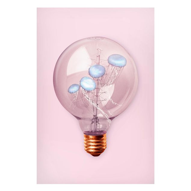 Magnetic memo board - Light Bulb With Jellyfish