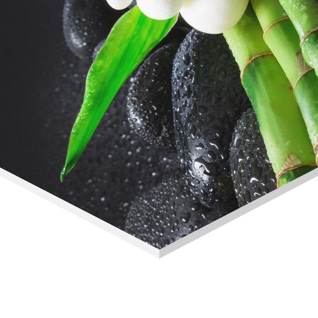 Hexagon Picture Forex - White Stones On Bamboo