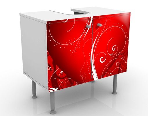 Wash basin cabinet design - Floral Heart
