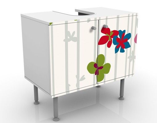 Wash basin cabinet design - Floral Pattern