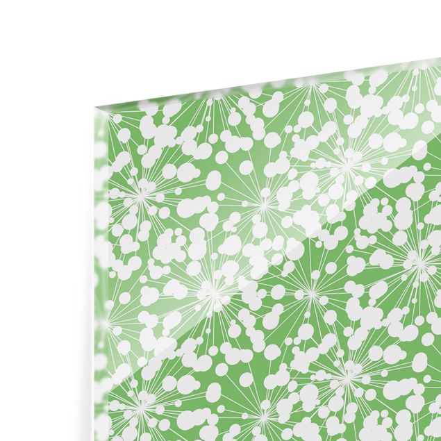 Splashback - Natural Pattern Dandelion With Dots In Front Of Green - Square 1:1