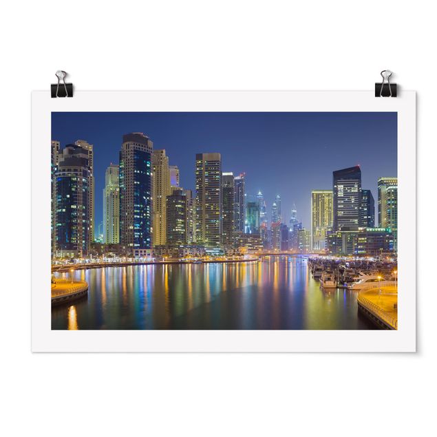 Poster - Dubai Night Skyline