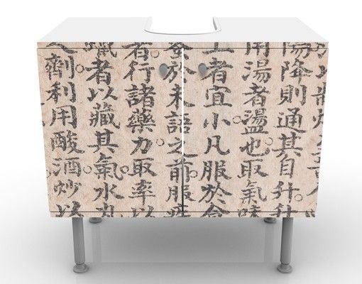 Wash basin cabinet design - Chinese Characters