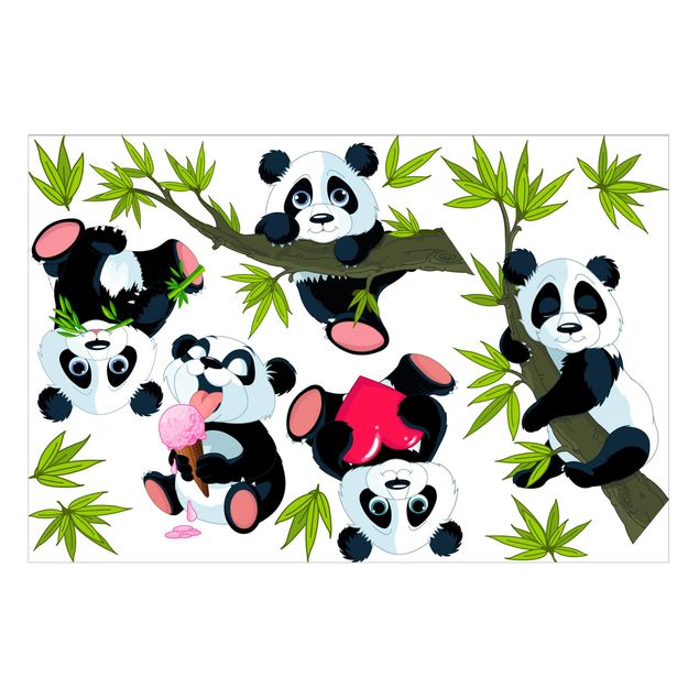Window sticker kids - Panda Bear Set Heart