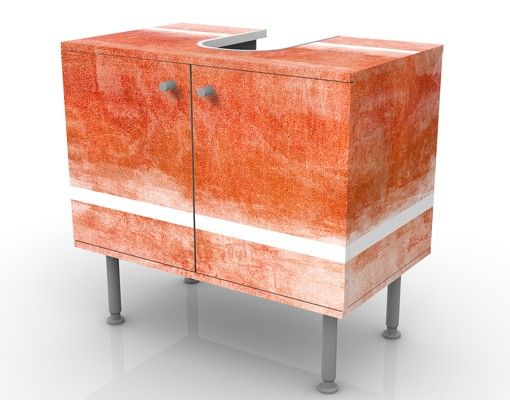 Wash basin cabinet design - Colour Harmony Red