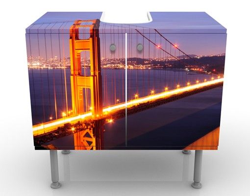Wash basin cabinet design - Golden Gate Bridge At Night