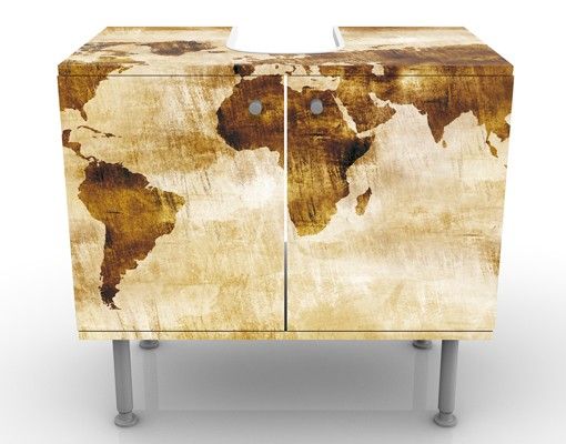 Wash basin cabinet design - Map of the world