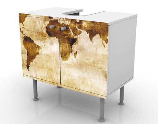Wash basin cabinet design - Map of the world