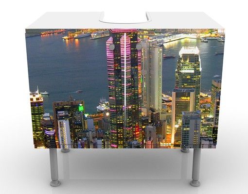 Wash basin cabinet design - Hong Kong Skyline