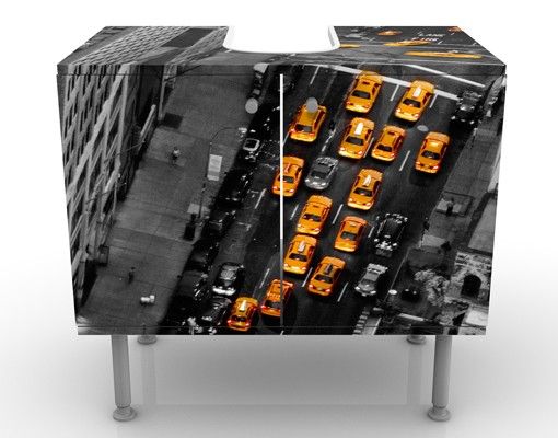 Wash basin cabinet design - Taxi Lights Manhattan