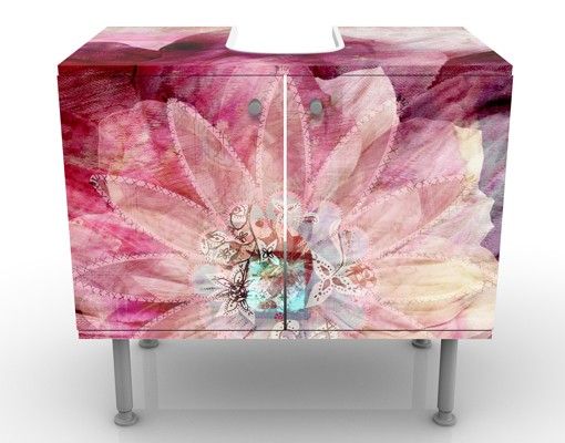 Wash basin cabinet design - Grunge Flower