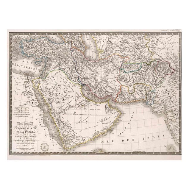 Magnetic memo board - Vintage Map In The Middle East