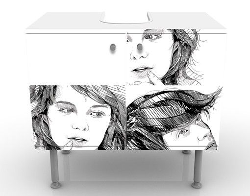 Wash basin cabinet design - Beautiful Moments Black And White