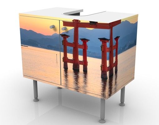 Wash basin cabinet design - Torii At Itsukushima