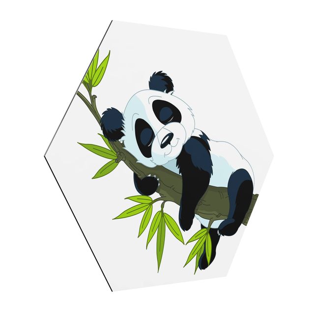Alu-Dibond hexagon - Sleeping Panda