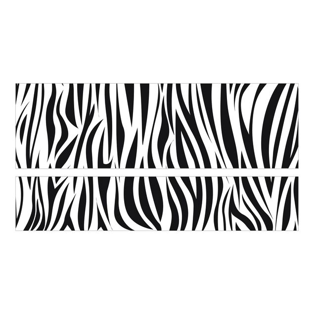 Adhesive film for furniture IKEA - Malm bed 140x200cm - Zebra Pattern