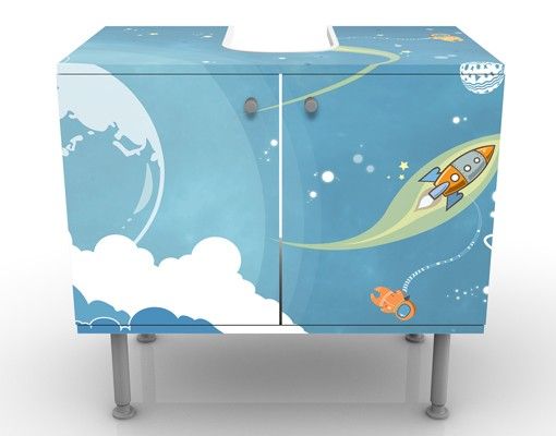 Wash basin cabinet design - No.MW16 Colourful Hustle And Bustle In Space