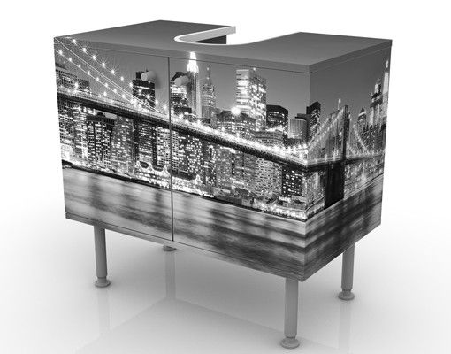Wash basin cabinet design - Nighttime Manhattan Bridge II