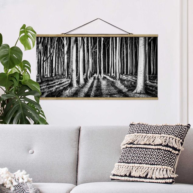Fabric print with poster hangers - Spooky Forest