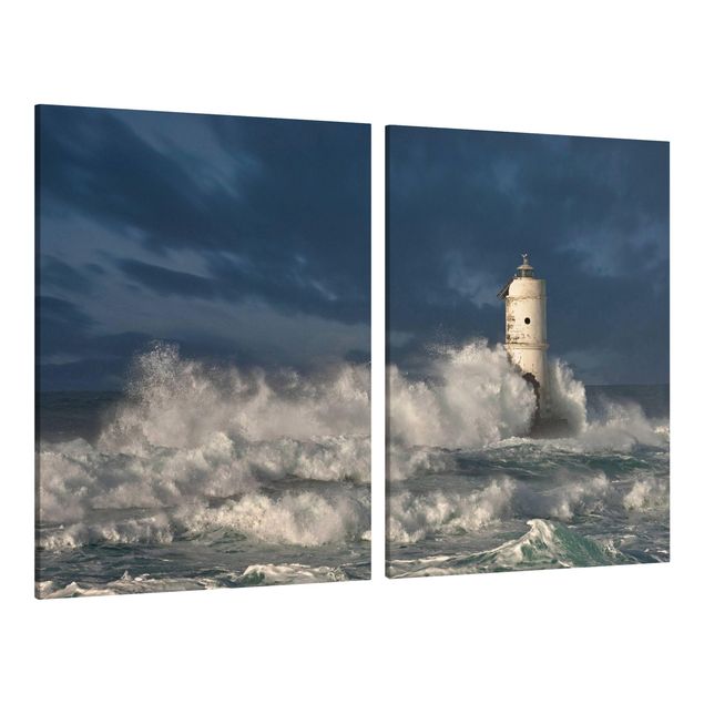 Print on canvas 2 parts - Lighthouse On Sardinia