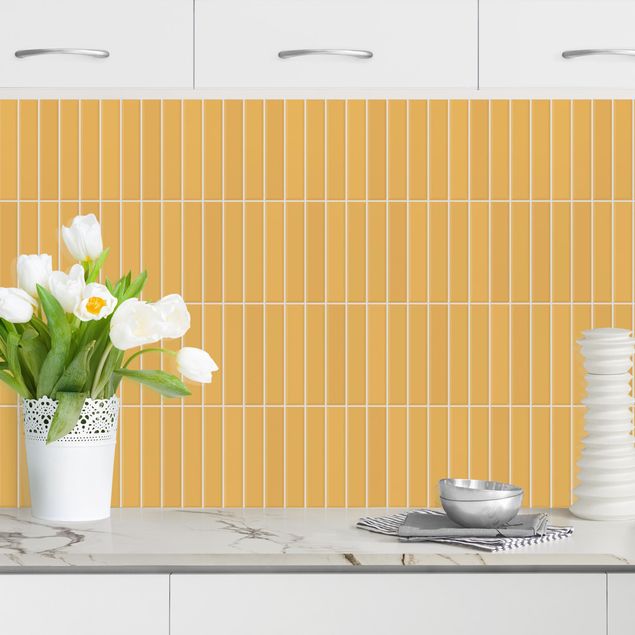 Kitchen splashback plain Subway Tiles - Orange