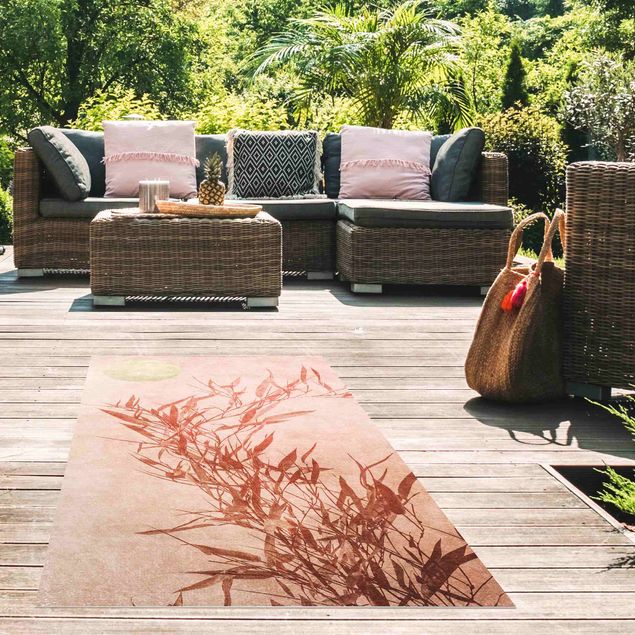 outdoor mat Golden Sun Pink Bamboo