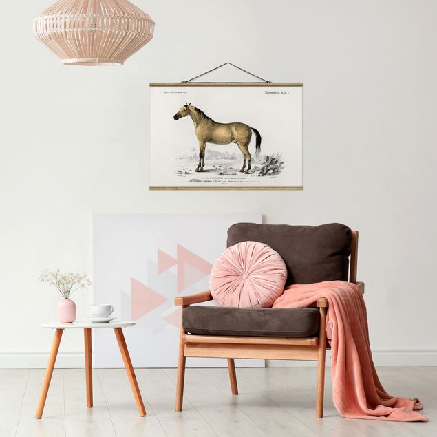 Fabric print with poster hangers - Vintage Board Horse