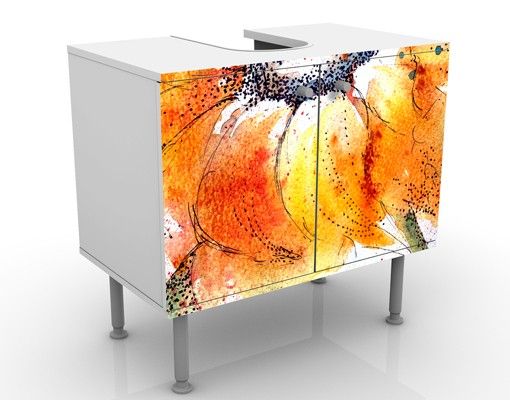 Wash basin cabinet design - Painted Sunflower