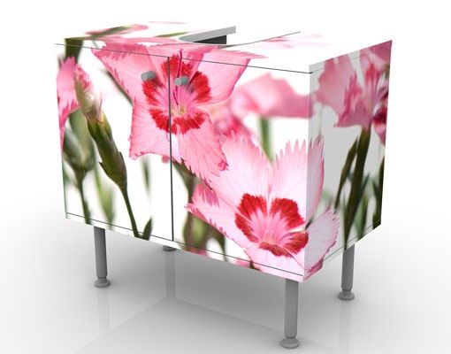 Wash basin cabinet design - Pink Flowers