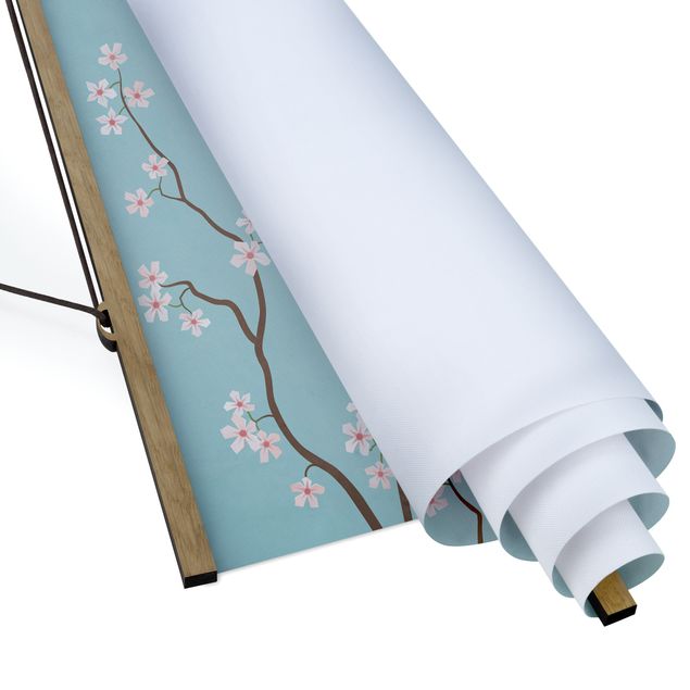 Fabric print with poster hangers - Travel Poster - Japan