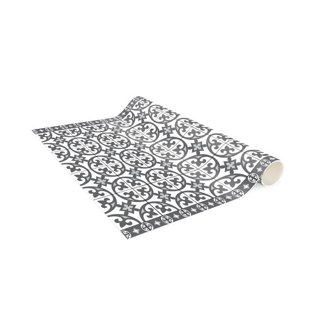 Tile rug Geometrical Tile Mix Circles Grey