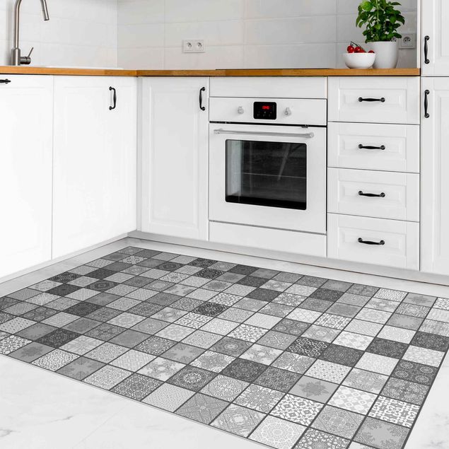 rug tile pattern Grey Mediterranian Tiles With Dark Joints