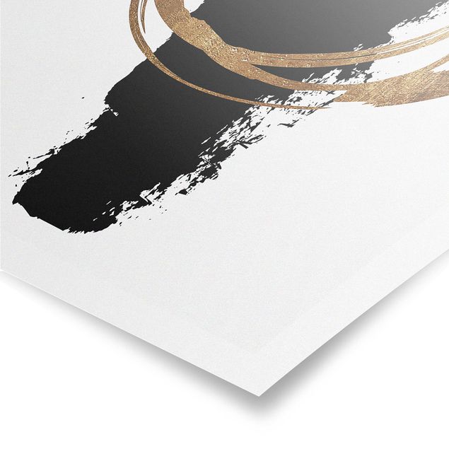 Poster - Abstract Shapes - Gold And Black