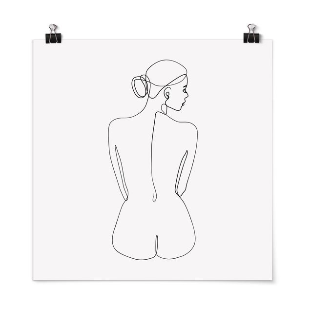 Poster - Line Art Nudes Back Black And White