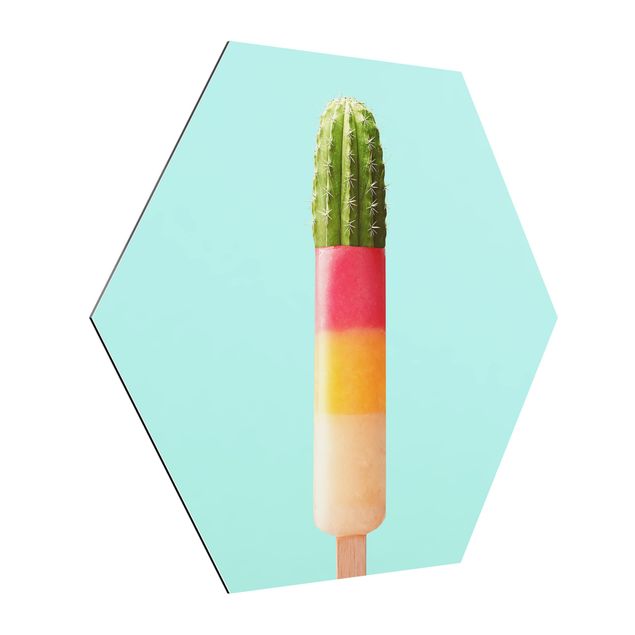 Alu-Dibond hexagon - Popsicle With Cactus