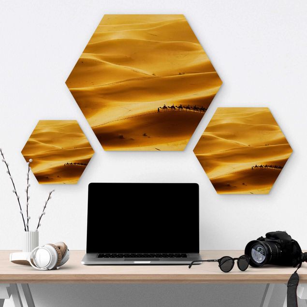 Wooden hexagon - Golden Dunes