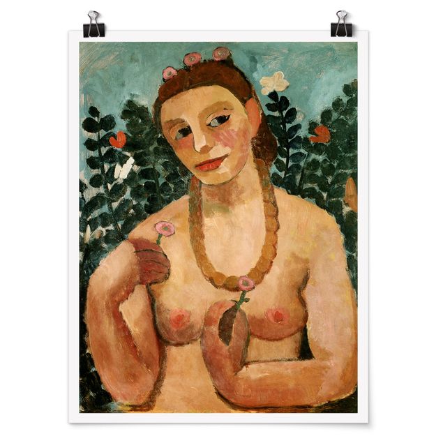 Poster art print - Paula Modersohn-Becker - Self Portrait with Amber Necklace