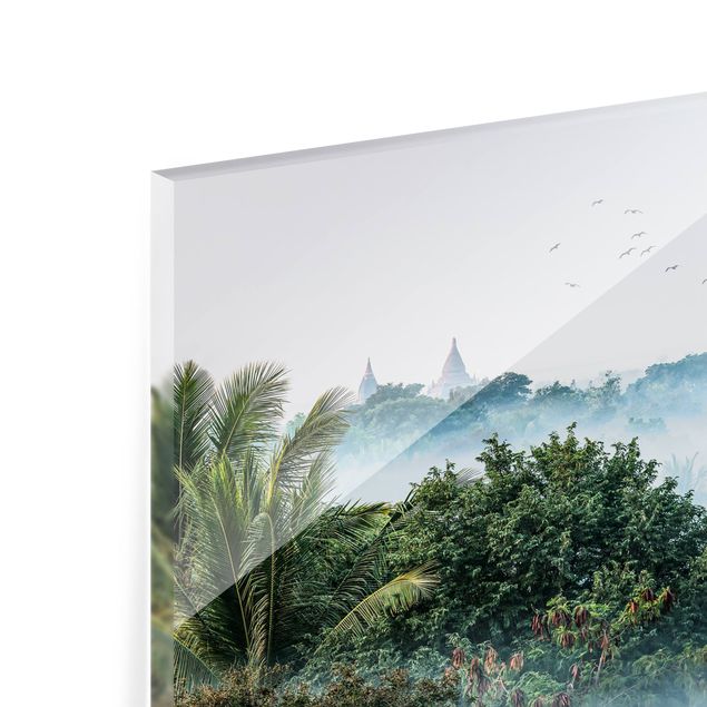 Splashback - Morning Fog Over The Jungle Of Bagan - Landscape format 3:2