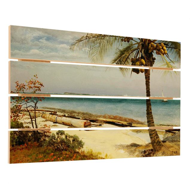 Print on wood - Albert Bierstadt - Tropical Coast
