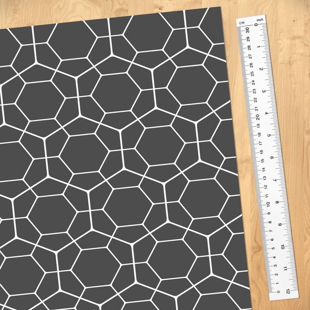 Adhesive film for furniture - Anthracite Geometric Diamond Honeycomb Pattern